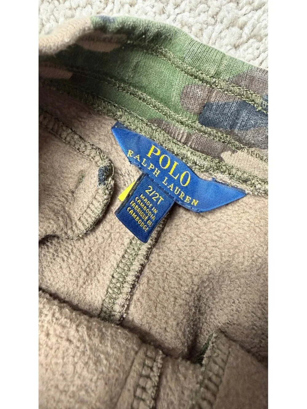 Polo Ralph Lauren Toddler Camouflage Fleece Jogger Pants 2T/2 Years